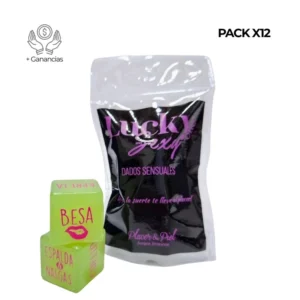 PACK X 12 DADO LUCKY ACCIONES VERDE ALUMBRAN